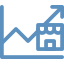 ZePuBs, icone d'un graphique montrant une flèche qui monte et un magasin